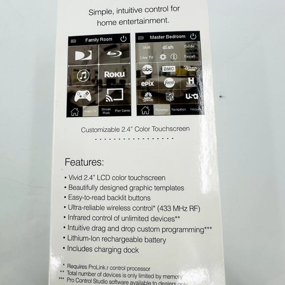 Pro24.r Plus Remote and Charging Dock New! Color Touchscreen Home Entertainment - Picture 3 of 9